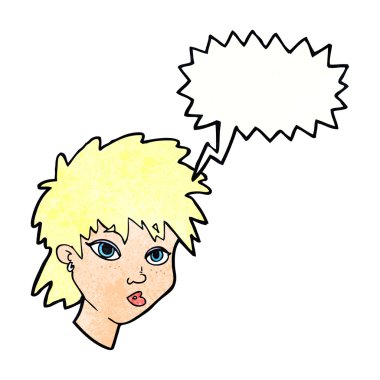 Çizgi film meraklısı kız konuşma balonuyla