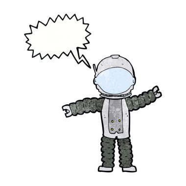 Konuşma balonu olan bir astronot.