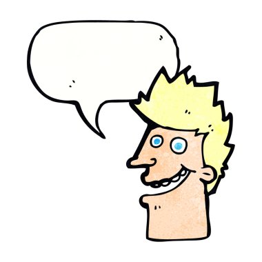 çizgi film mutlu adam yüz konuşma baloncuğu ile