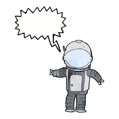 Konuşma balonu olan bir astronot.