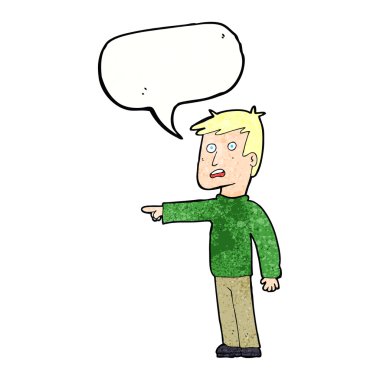 Konuşma baloncuğu olan çizgi film adamı