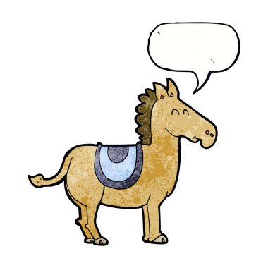 Konuşma baloncuklu çizgi film eşeği