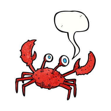 Konuşma baloncuklu çizgi film yengeci