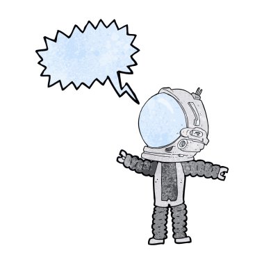 Konuşma balonu olan bir astronot.