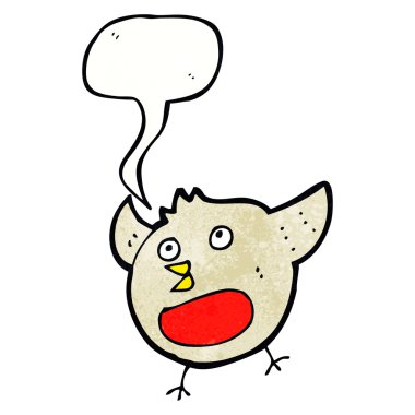 Komik karikatür noel robin konuşma balonu ile