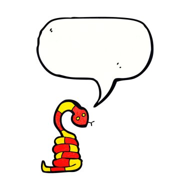 Konuşma balonlu çizgi film yılanı