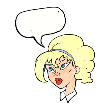 çizgi film güzel kadınla konuşma balonu