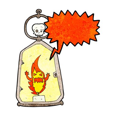 Konuşma baloncuklu karikatürlü ürkütücü fener