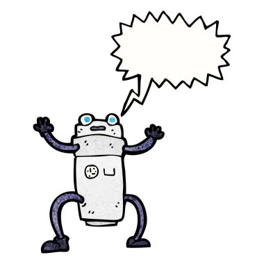 Konuşma baloncuklu çizgi film robotu