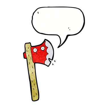 Konuşma balonlu çizgi film baltası