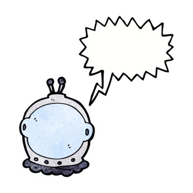 Konuşma baloncuklu astronot miğferi