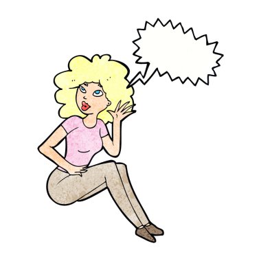 çizgi film kadın konuşma balonu ile dinleme