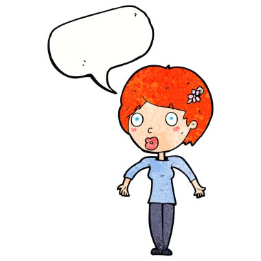 çizgi film şok kadınla konuşma balonu