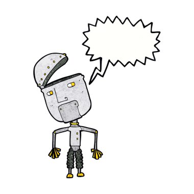 Konuşma baloncuklu komik robot.
