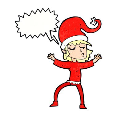 Noel Baba'nın Yardımcısı karikatür konuşma balonu ile