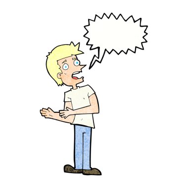 Çizgi filmci konuşma balonuyla bahaneler uyduruyor.