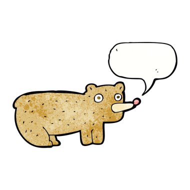 Konuşma baloncuklu komik çizgi film ayısı