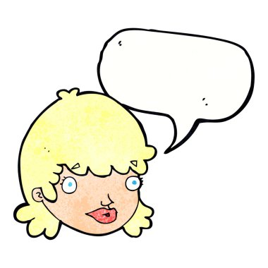 Konuşma baloncuğu ile şaşırmış kadın yüzü