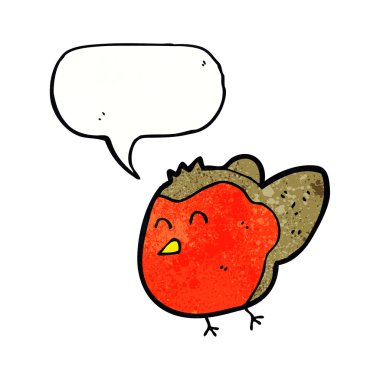 Konuşma balonlu çizgi robin