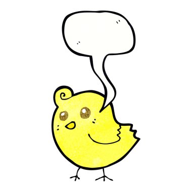 Konuşma baloncuklu çizgi film kuşu