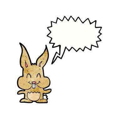 Konuşma balonlu çizgi film tavşanı