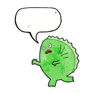 Konuşma baloncuklu çizgi film canavarı