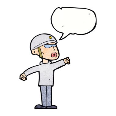 çizgi film güvenlik görevlisi ile konuşma balonu