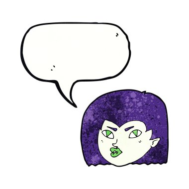 çizgi film vampir yüz ile konuşma balonu