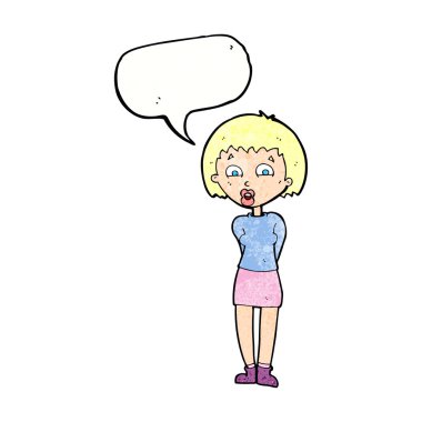 Karikatür, konuşma balonlu kadını şaşırttı.