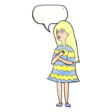 Çizgi film, konuşma balonlu kızı şaşırttı.