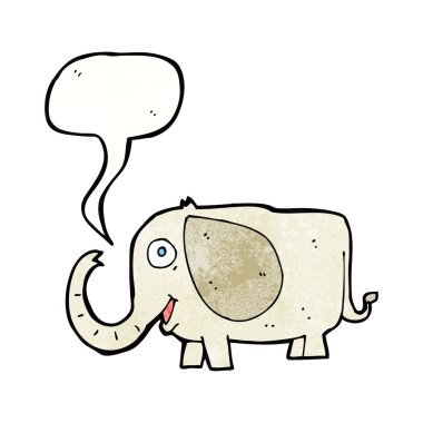 Konuşma baloncuklu bebek fil.