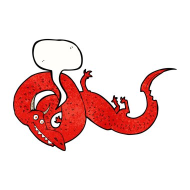 Konuşma balonlu Çin ejderhası.