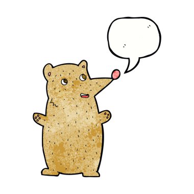 Konuşma baloncuklu komik çizgi film ayısı