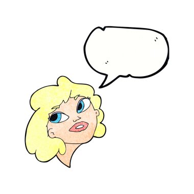 çizgi film mutlu kadın konuşma balonu ile