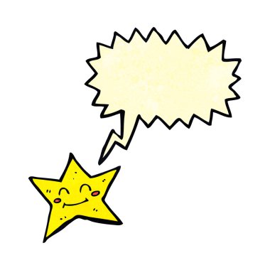 Konuşma baloncuklu çizgi film yıldızı karakter