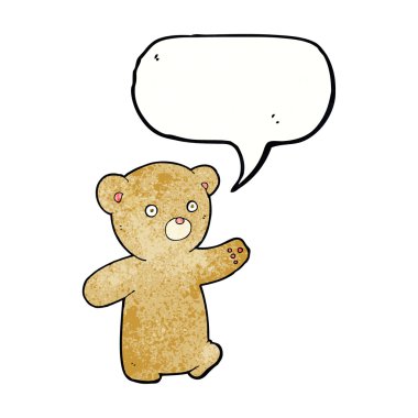 Konuşma baloncuklu çizgi film ayısı