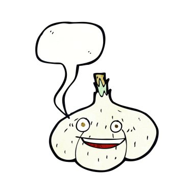 Konuşma baloncuklu çizgi film sarımsağı