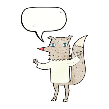 Konuşma baloncuklu çizgi film kurdu.