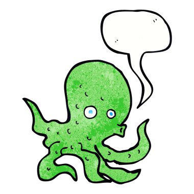 Konuşma baloncuklu ahtapot çizgi filmi