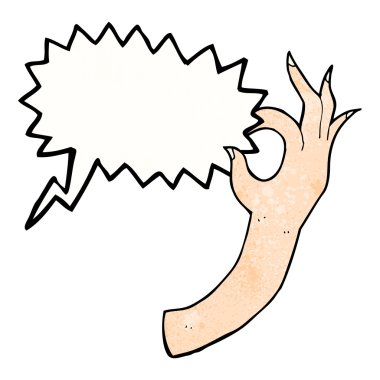 Konuşma baloncuklu çizgi el sembolü