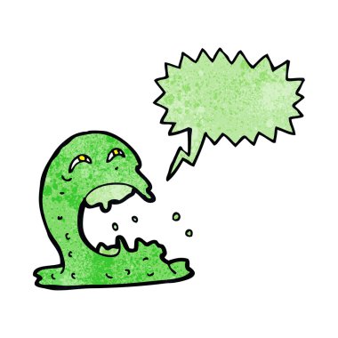 Konuşma balonlu iğrenç bir hayalet.