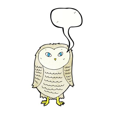 Konuşma baloncuklu çizgi film baykuşu