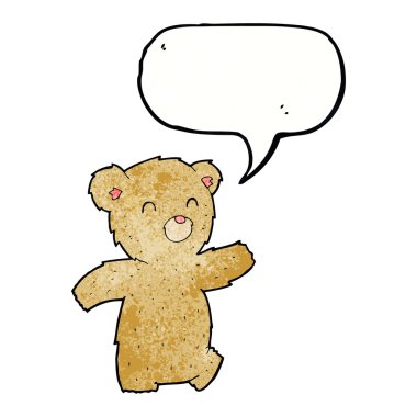 Konuşma baloncuklu çizgi film ayısı