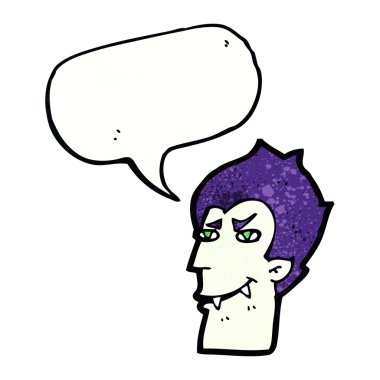 çizgi film vampir yüz ile konuşma balonu