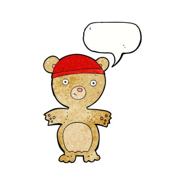 Konuşma baloncuklu çizgi film ayısı