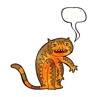 Konuşma baloncuklu çizgi film kaplanı