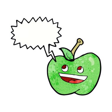 karikatür apple ile konuşma balonu