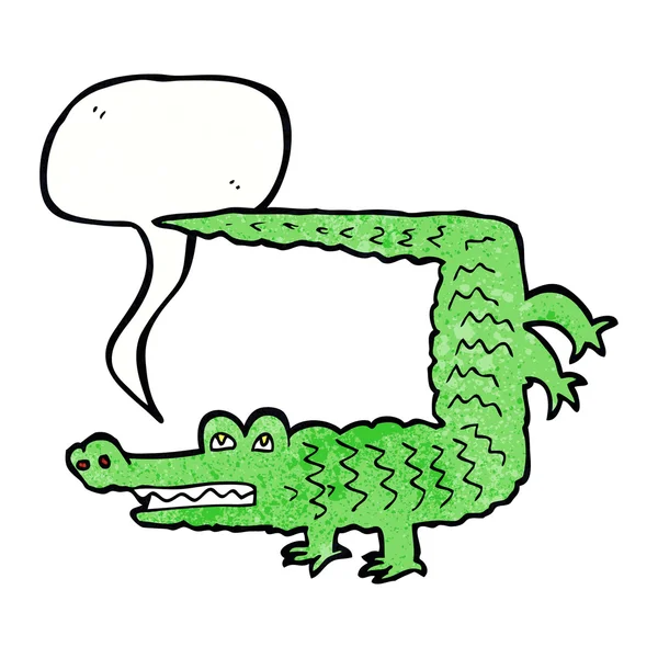 Cartoon crocodile with speech bubble — Stock Vector