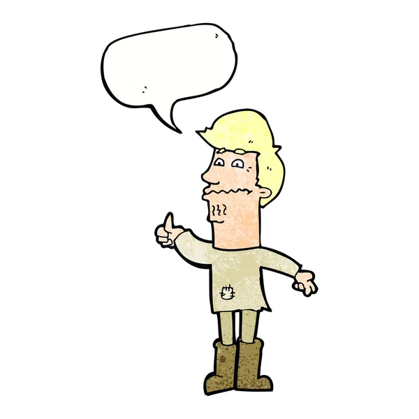 Cartone animato uomo nervoso con bolla discorso — Vettoriale Stock
