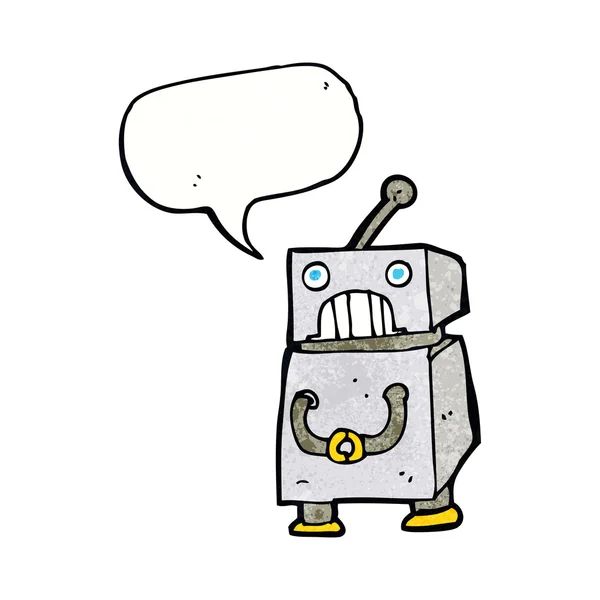 Konuşma baloncuklu çizgi film robotu — Stok Vektör